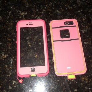 Hot pink life proof case for iPhone 6